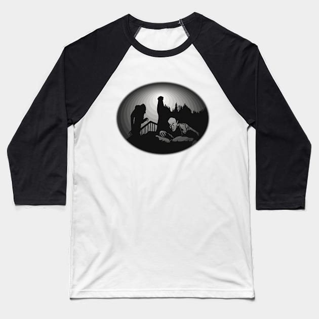 Nosferatu, a Symphony of Horror (Monochrome) Baseball T-Shirt by PlaidDesign